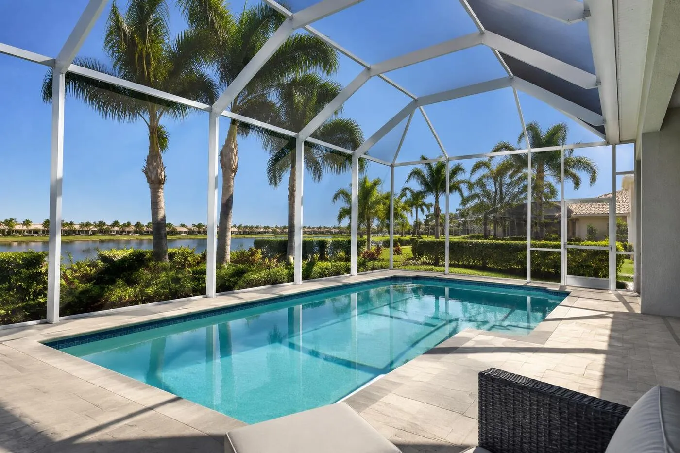 Freshly rescreened pool enclosure in Port Charlotte, FL