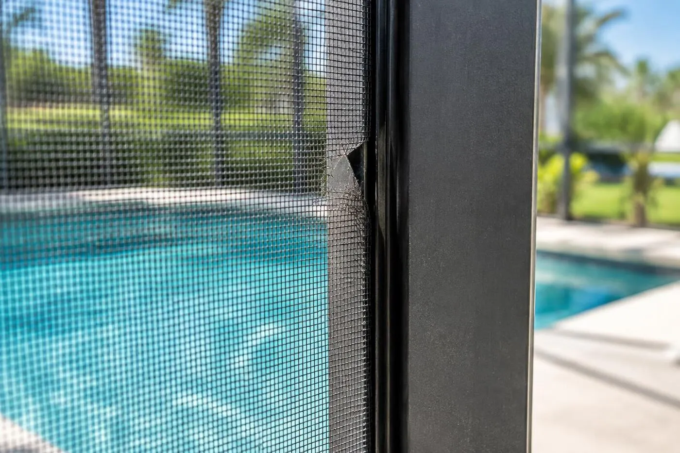 Damaged pool screen panel repair in Port Charlotte, FL